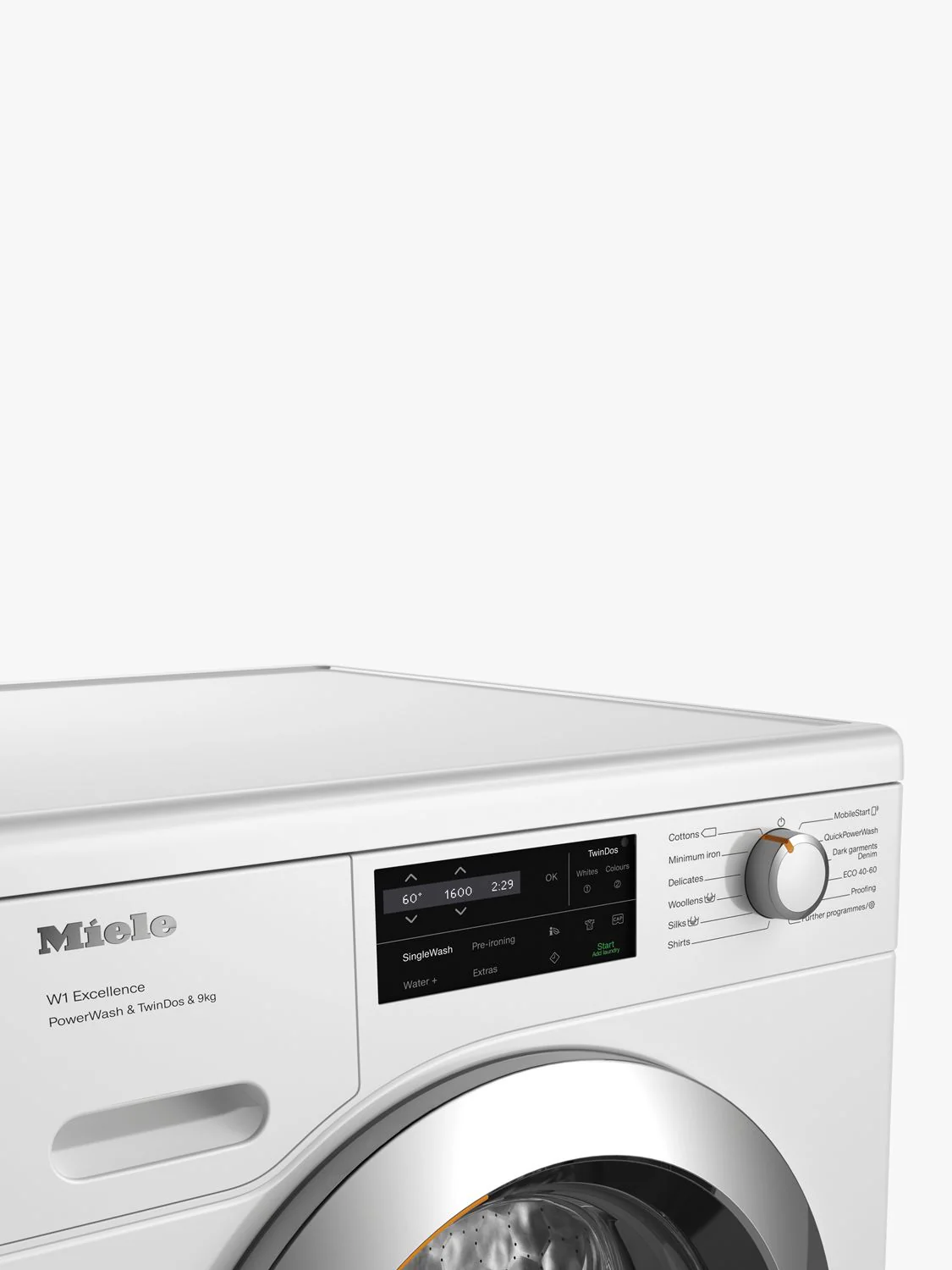 Miele WEI865 Freestanding Washing Machine, 9kg Load, 1600rpm Spin, White - Image 3