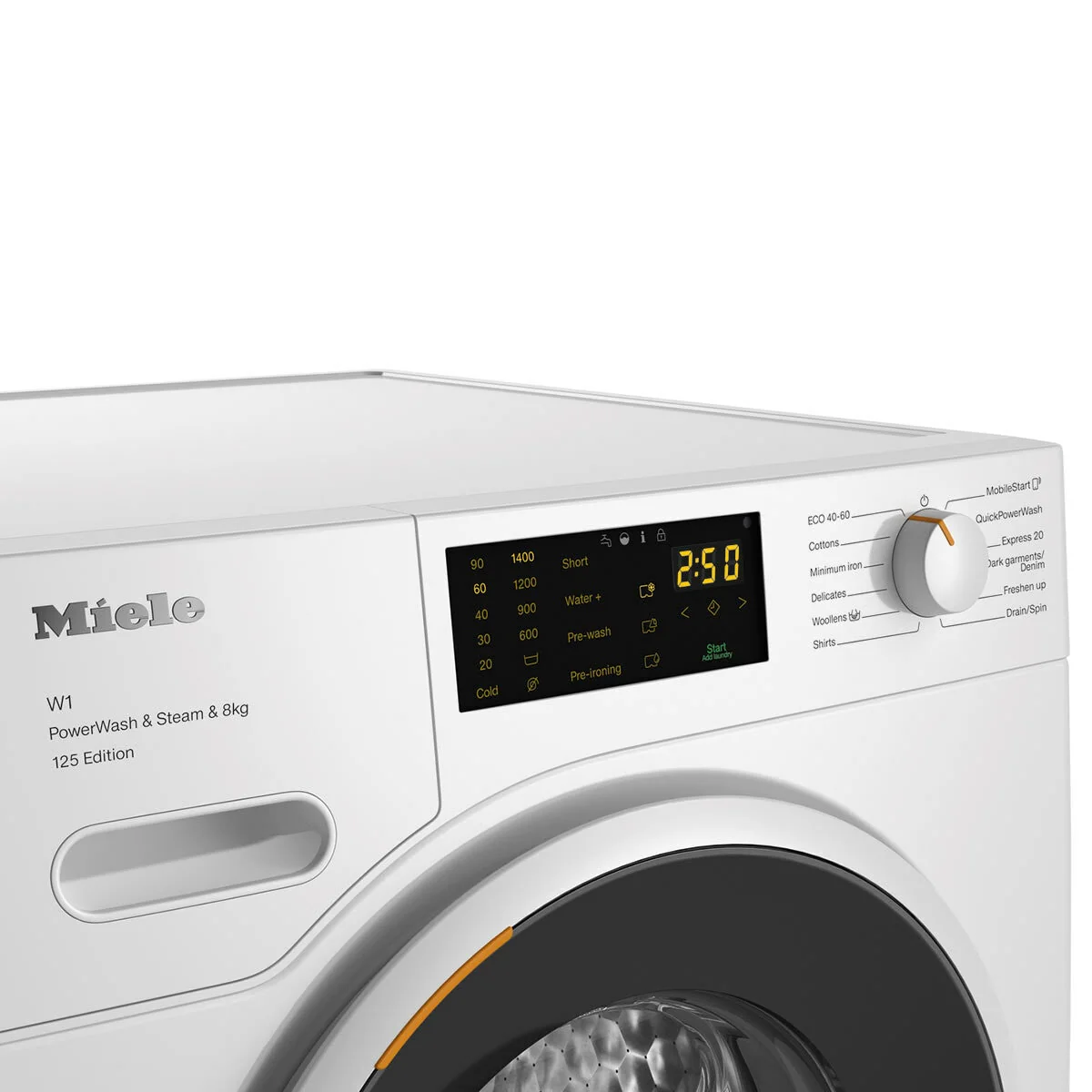 Miele WWB380 WCS 125, 8kg Washing Machine, A Rated in White - Image 4