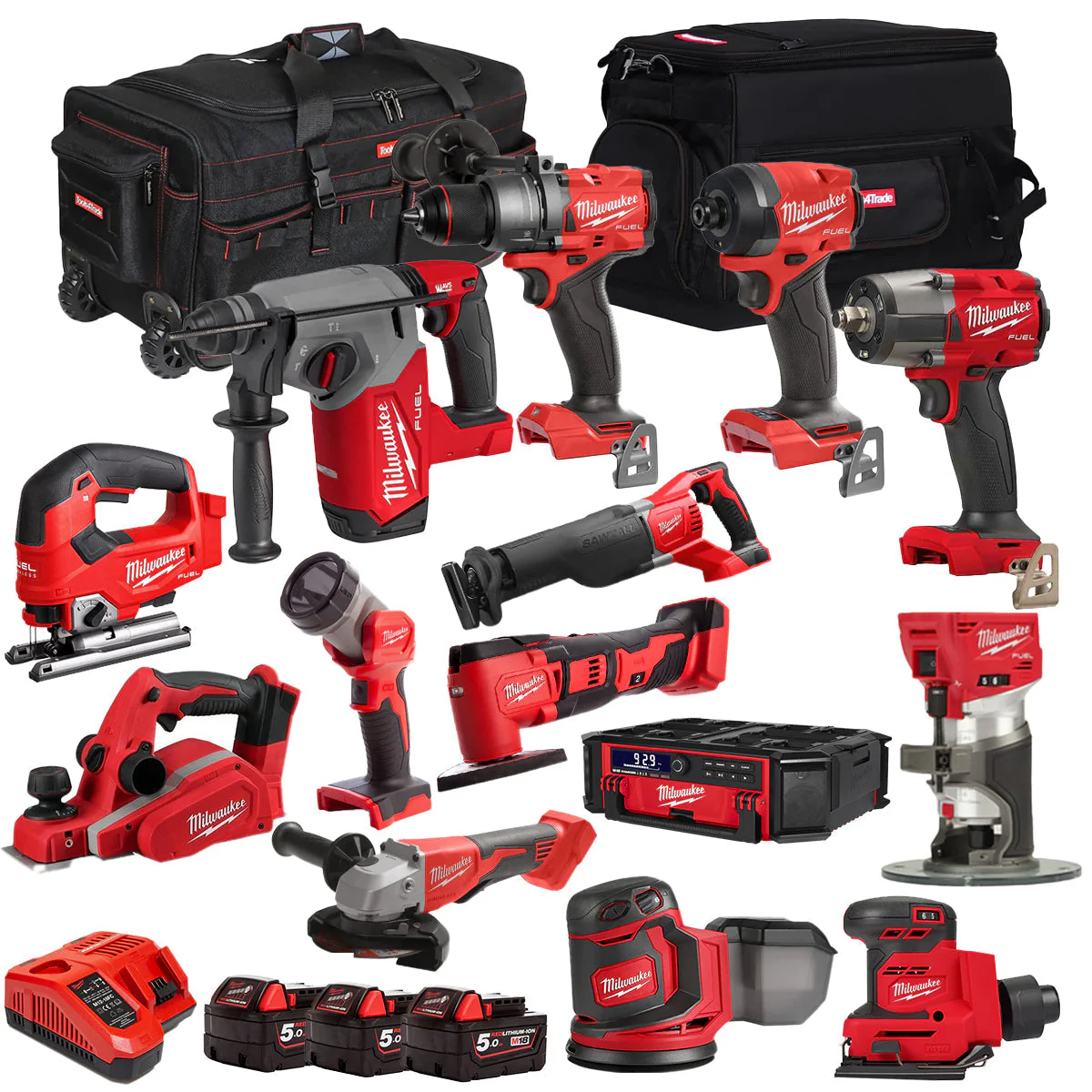 Milwaukee 18V 14 Piece Combo Kit with 3 x 5.0Ah Battery & Charger T4TKIT-32222