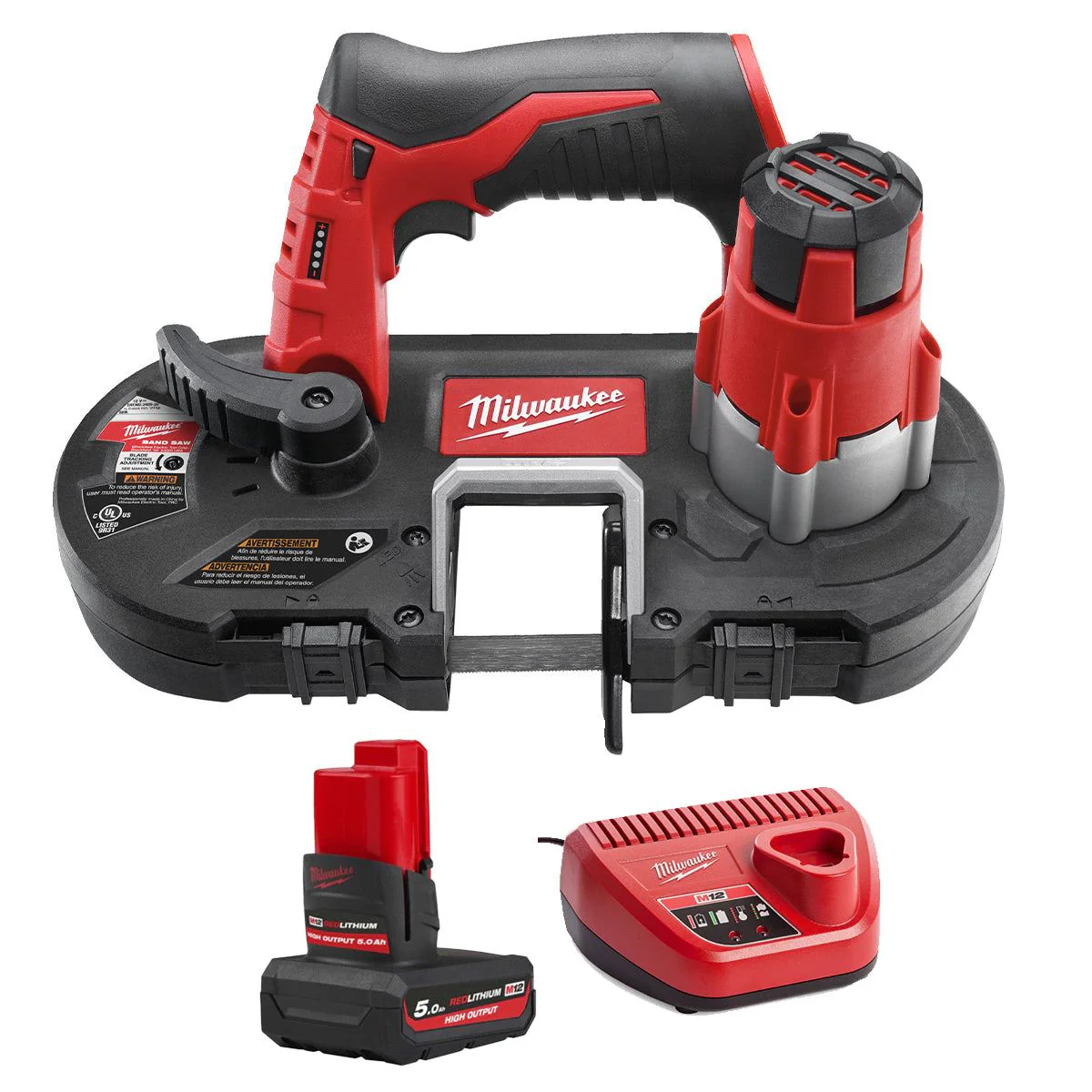 Milwaukee M12BS-0 12V Sub Compact Bandsaw with 1 x 5.0Ah Battery & Charger