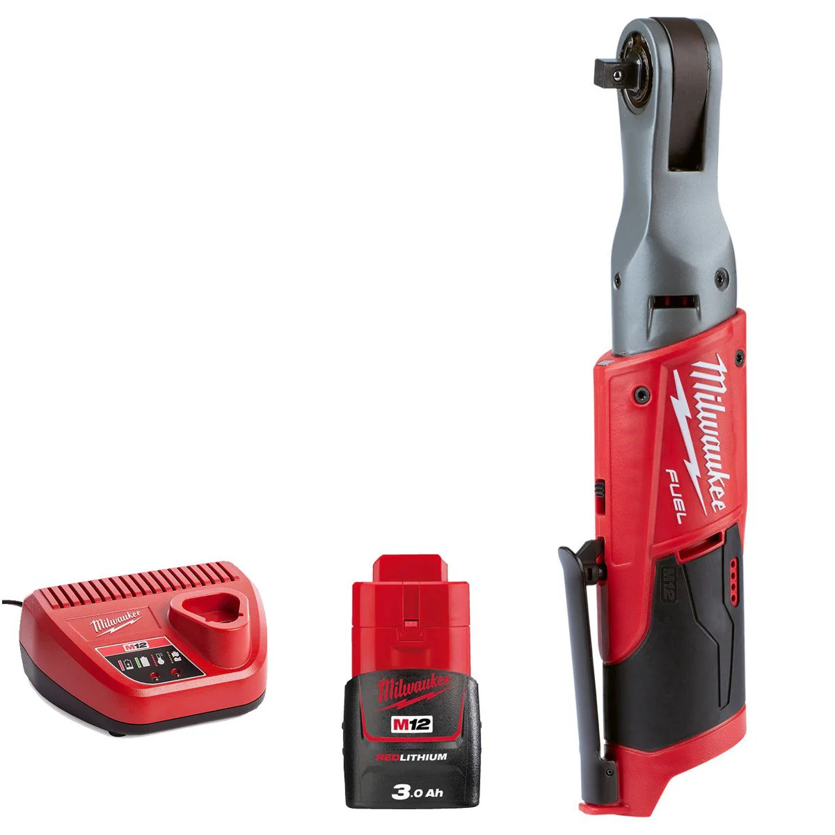 Milwaukee M12FIR38-0 12V 3/8" Fuel Brushless Ratchet with 1 x 3.0Ah Battery & Charger