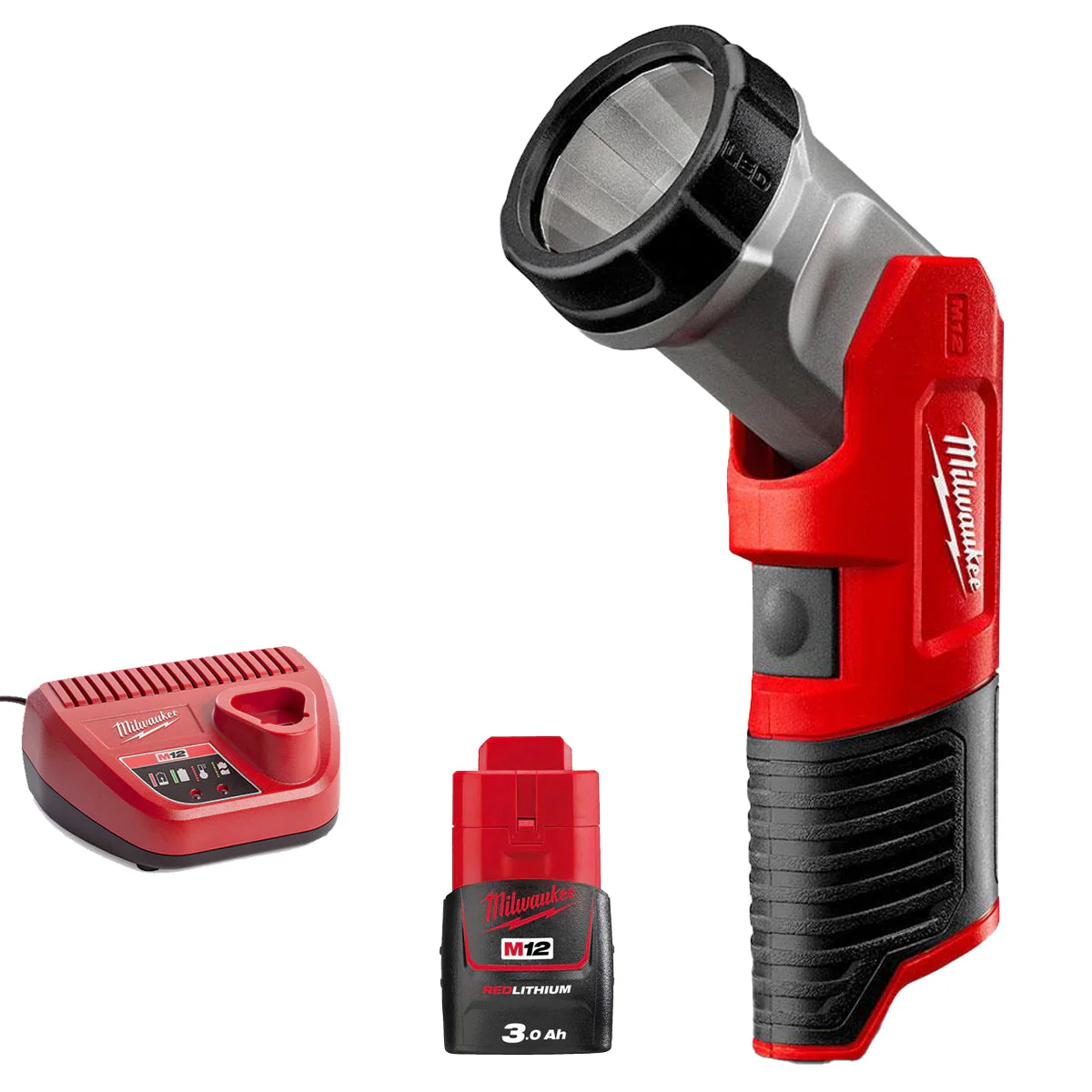 Milwaukee M12TLED-0 12V LED Torch with 1 x 3.0Ah Battery & Charger