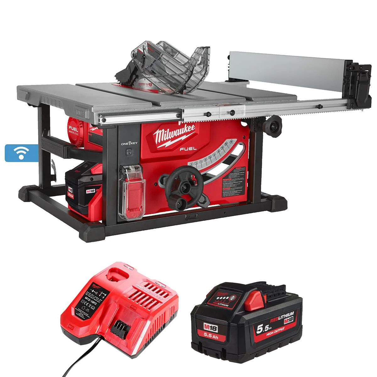Milwaukee M18FTS210-0 18V FUEL Brushless Table Saw with 1 x 5.5Ah Battery & Charger