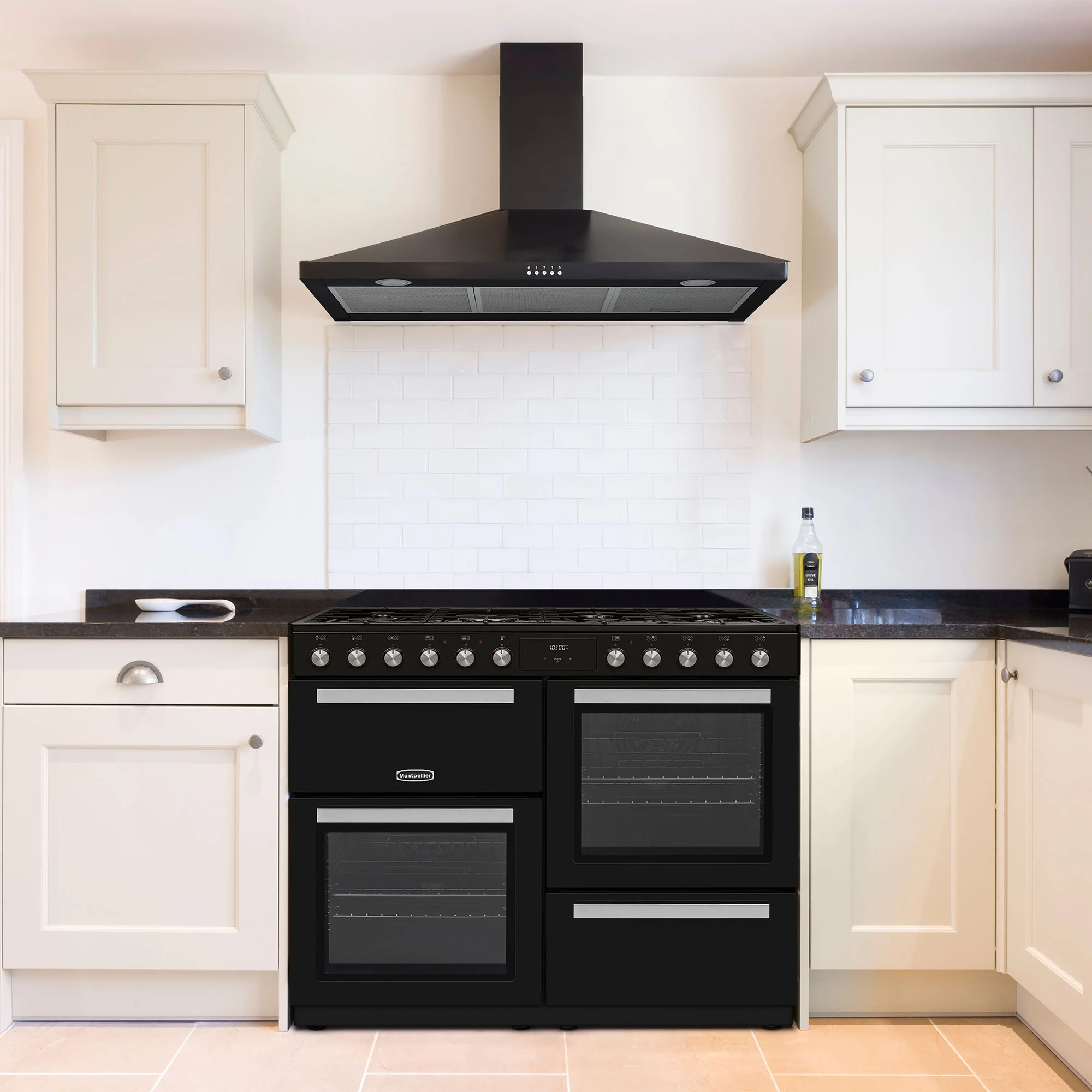 Montpellier MDFRC100K Dual Fuel Range Cooker in Black or Cream - Image 6