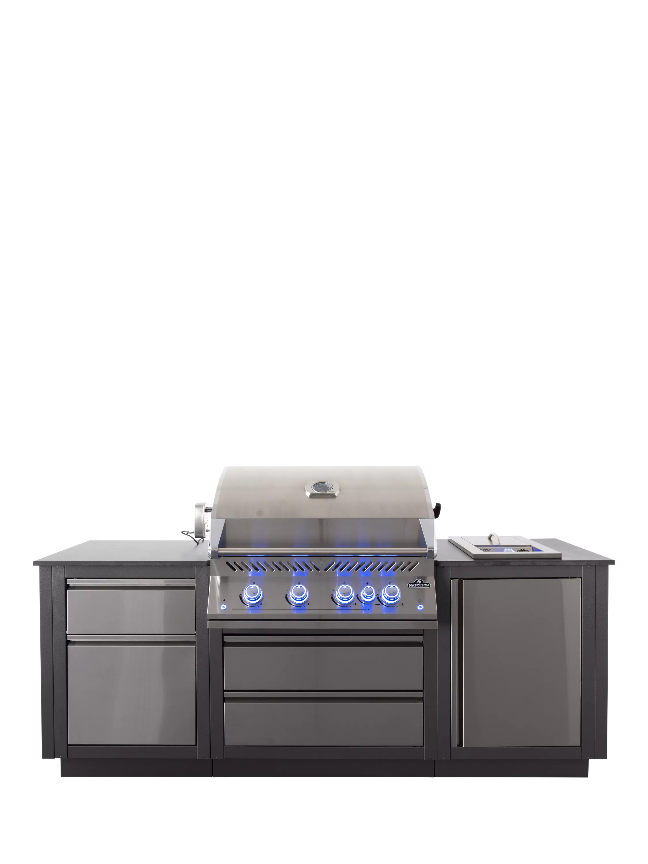 Napoleon Oasis Compact Stainless Steel Outdoor Kitchen with 6-Burner Gas BBQ
