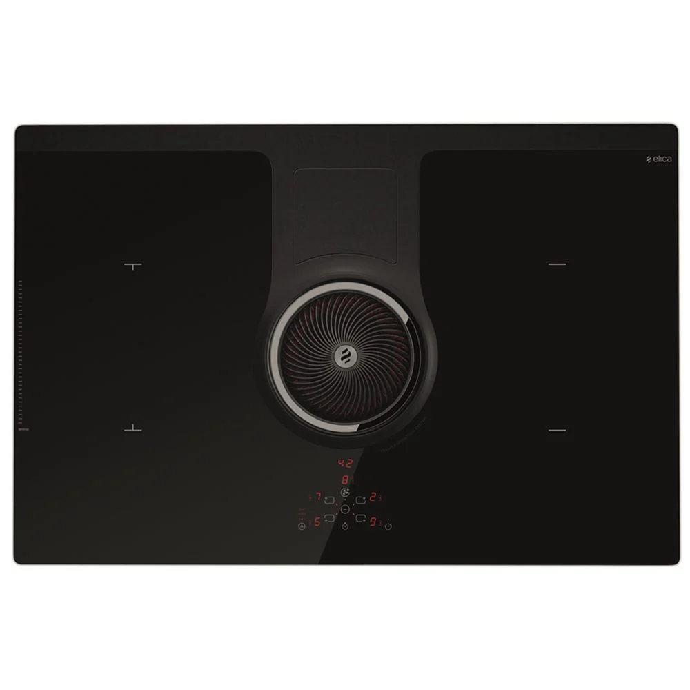 Elica NikolaTesla One 83cm Black Induction Hob with Downdraft Extractor