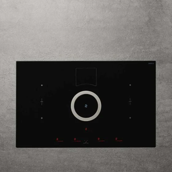 Elica NikolaTesla Switch 83cm Black Induction Hob with Downdraft Extractor
