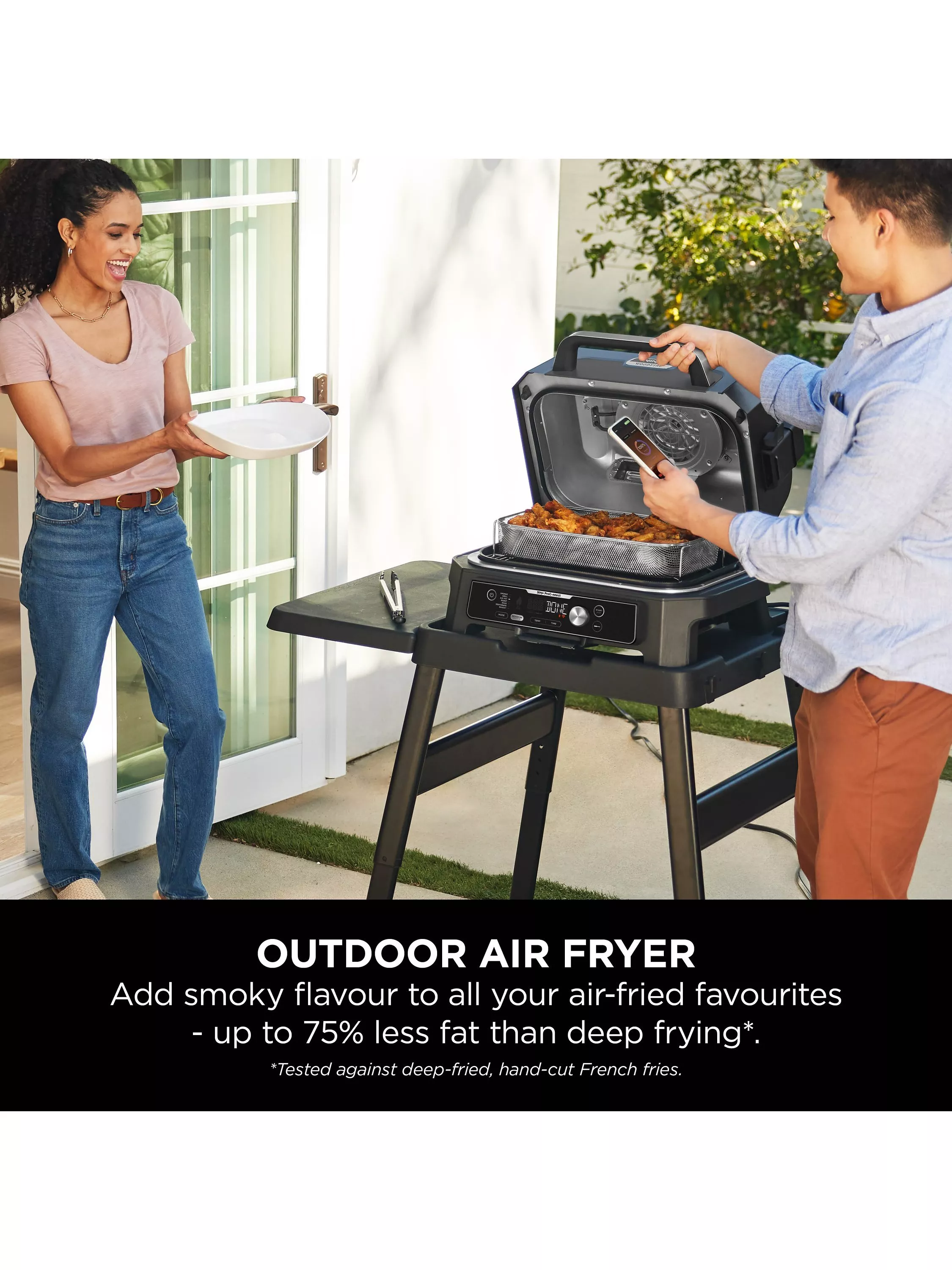 Ninja Woodfire Pro Connect XL Electric BBQ Grill & Smoker, Blue - Image 4