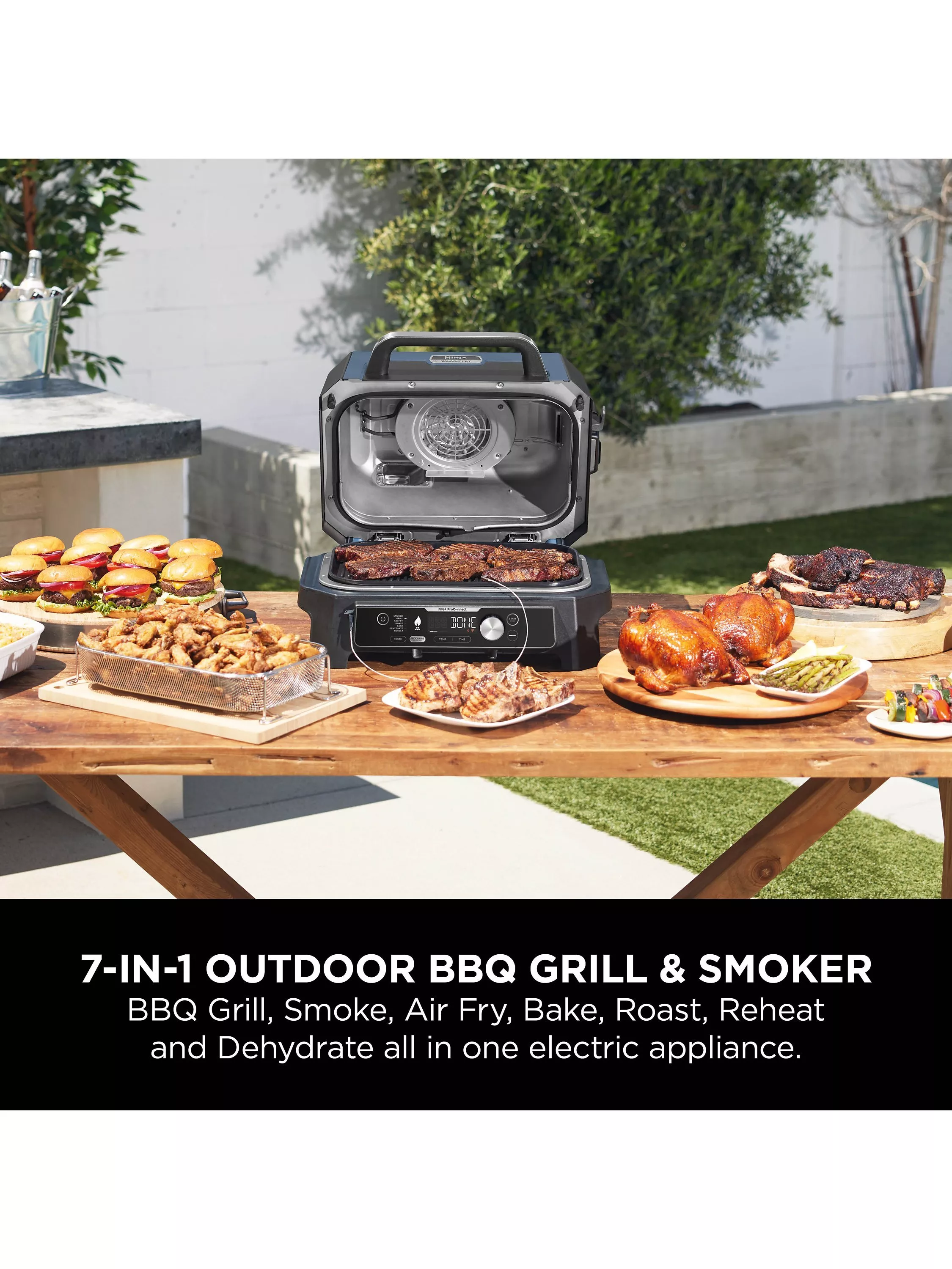 Ninja Woodfire Pro Connect XL Electric BBQ Grill & Smoker, Blue - Image 7