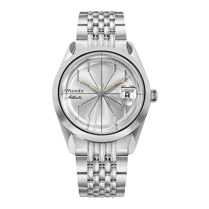 Nivada Grenchen Antarctic Spider 38mm Unisex Watch Silver Luxury Watch Swiss Made High Precision Movement  32023A04