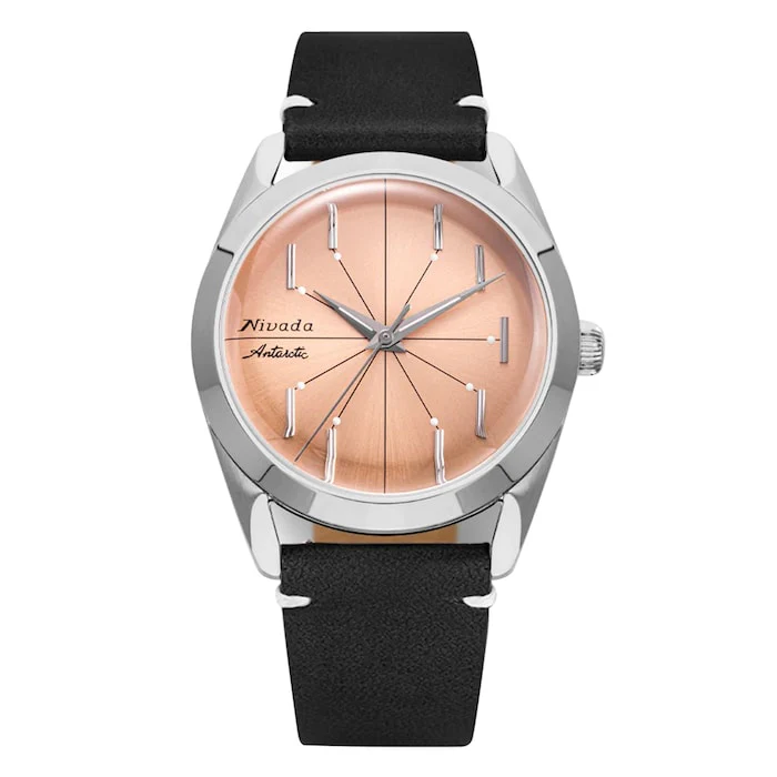 Nivada Grenchen Automatic 38mm Men’s Watch with Pink Material Dial, Stainless Steel Case, 100m Water Resistant / 32050A17