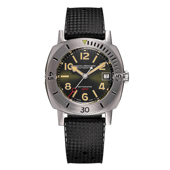 Nivada Grenchen Automatic 39mm Men’s Watch with Green Material Dial, Stainless Steel Case, 000m Water Resistant / 14103A01