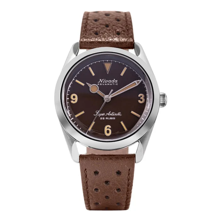 Nivada Grenchen Super Antarctic 3.6.9 Tropical 38mm Mens Watch Black Luxury Watch Swiss Made Highâ Precision Movement Sapphire Crystal Stainless Steel Case 32031A23