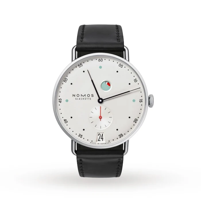 NOMOS Glashutte Automatic 37mm Men’s Watch with White Material Dial, Stainless Steel Case, 30m Water Resistant / 1101