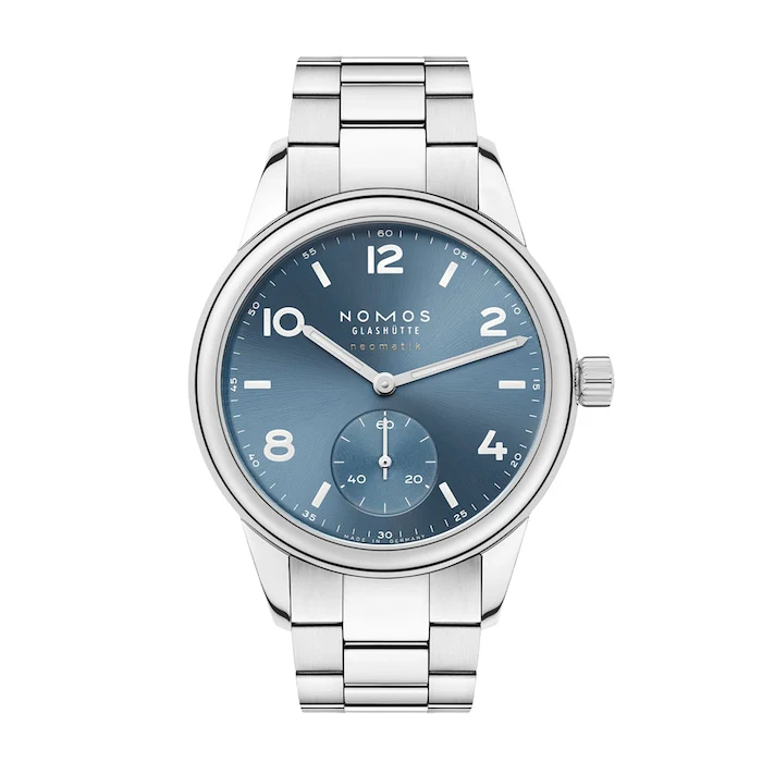 NOMOS Glashutte Heritage Automatic 37mm Men’s Watch with Blue Material Dial, Stainless Steel Case & Bracelet, 200m Water Resistant / 750