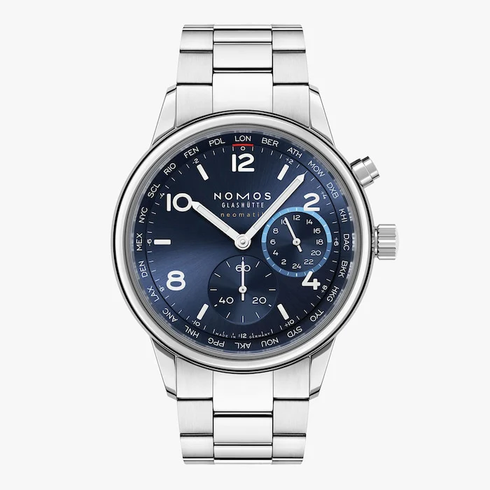 NOMOS Glashutte Sport Automatic 40mm Men’s Watch with Blue Material Dial, Stainless Steel Case & Bracelet, 100m Water Resistant / 790