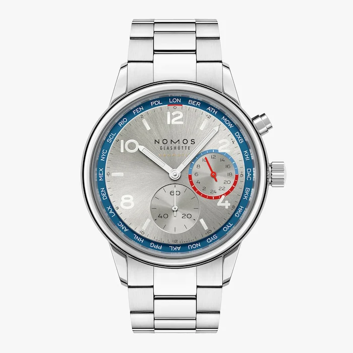 NOMOS Glashutte Sport Automatic 40mm Men’s Watch with Silver Material Dial, Stainless Steel Case & Bracelet, 100m Water Resistant / 791