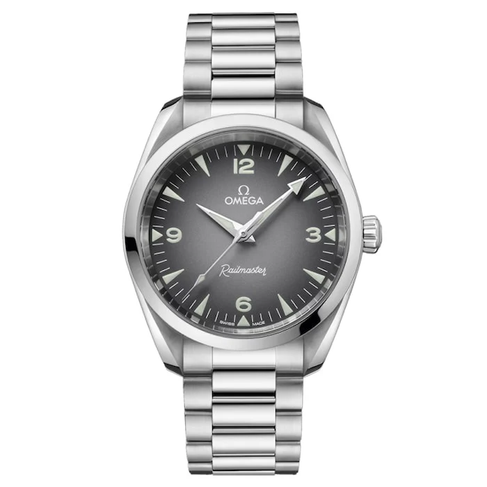 Omega Automatic 38mm Men’s Watch with Grey Material Dial, Stainless Steel Case & Bracelet, 150m Water Resistant / O23510382006001
