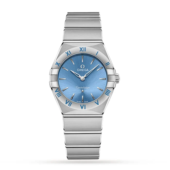 Omega Constellation Co-Axial 28mm Ladies Watch Blue Luxury Watch Swiss Made High Precision Movement O13110286003001