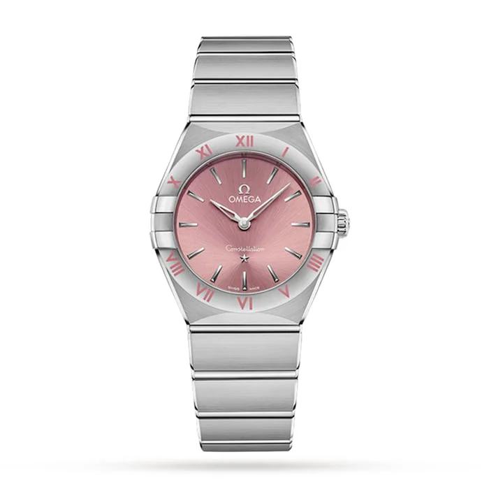 Omega Constellation Quartz Steel 28mm Ladies Watch Pink Luxury Watch Swiss Made High Precision Movement O13110286011001
