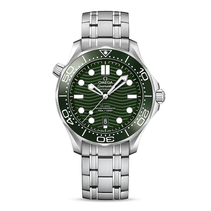 Omega Heritage Automatic 42mm Men’s Watch with Green Material Dial, Stainless Steel Case & Bracelet, 300m Water Resistant / O21030422010001