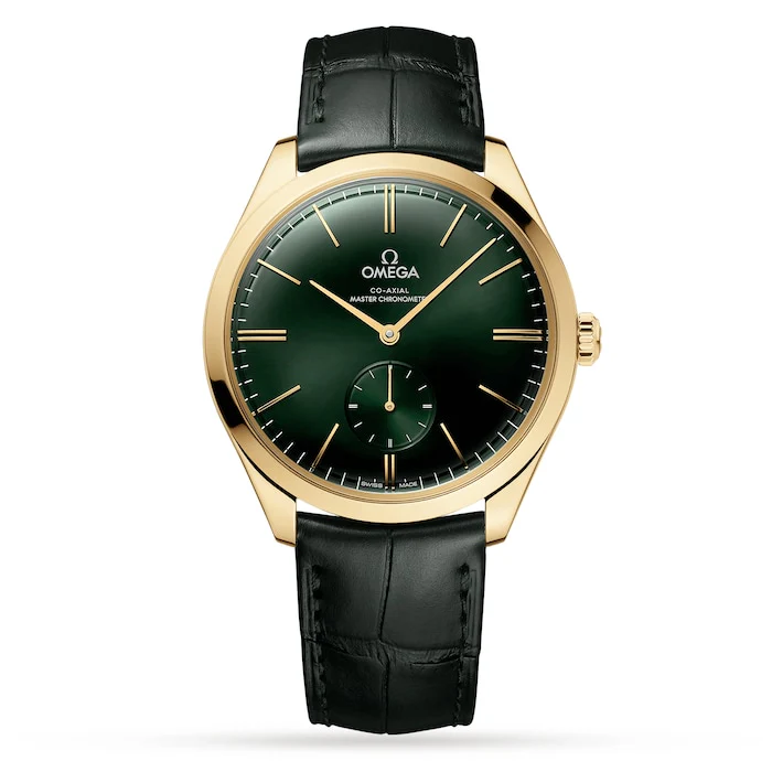 Omega Heritage Quartz 40mm Men’s Watch with Green Material Dial, Gold Case, 30m Water Resistant / O43553402110001