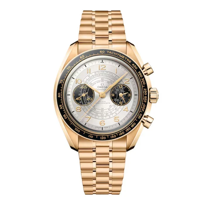 Omega Manual Wind 43mm Men’s Watch with Silver Material Dial, Gold Case, 50m Water Resistant / O52260435102001