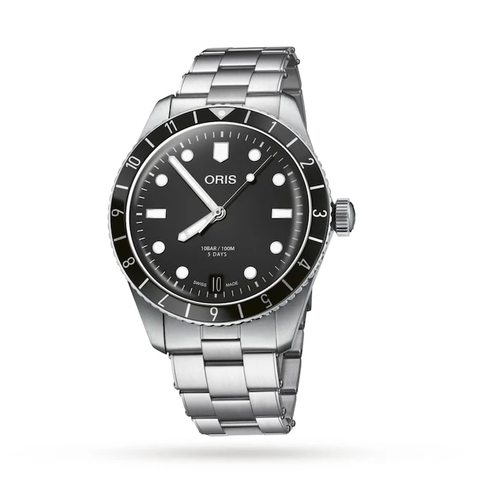 Oris Automatic 40mm Men’s Watch with Black Material Dial, Stainless Steel Case & Bracelet, 100m Water Resistant / 01 400 7772 4054-07 8 20 18