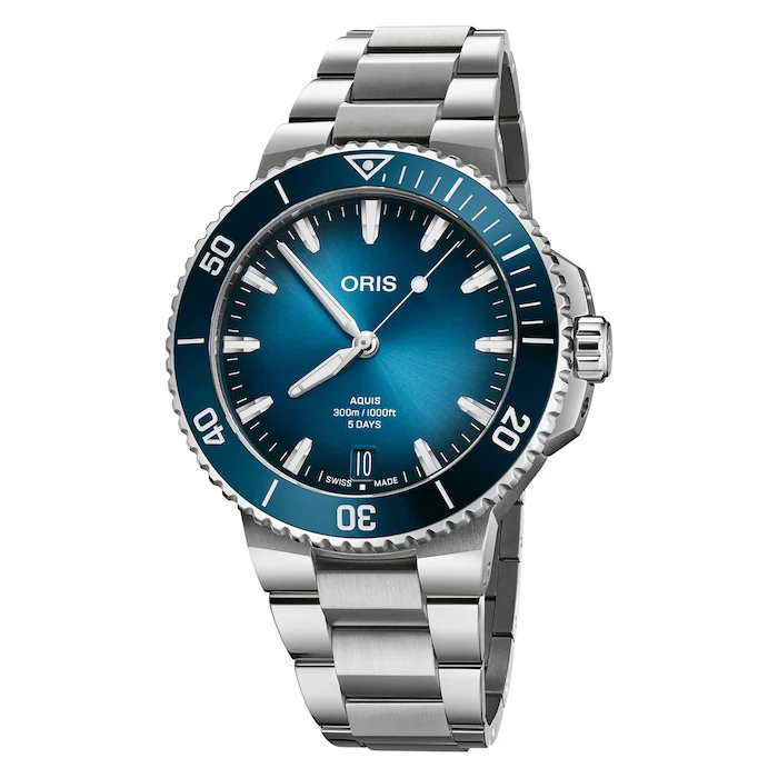 Oris Automatic Men’s Watch with Blue Material Dial, Stainless Steel Case & Bracelet, 300m Water Resistant / 01 400 7790 4135-07 8 23 02PEB