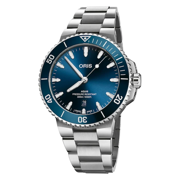 Oris Automatic Men’s Watch with Blue Material Dial, Stainless Steel Case & Bracelet, 300m Water Resistant / 01 733 7789 4135-07 8 23 04PEB