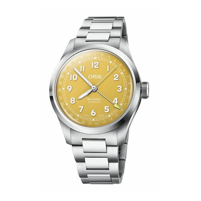 Oris Big Crown Pointer Date 40mm Mens Luxury Watch Yellow 01 754 7798 4069-07 8 20 06