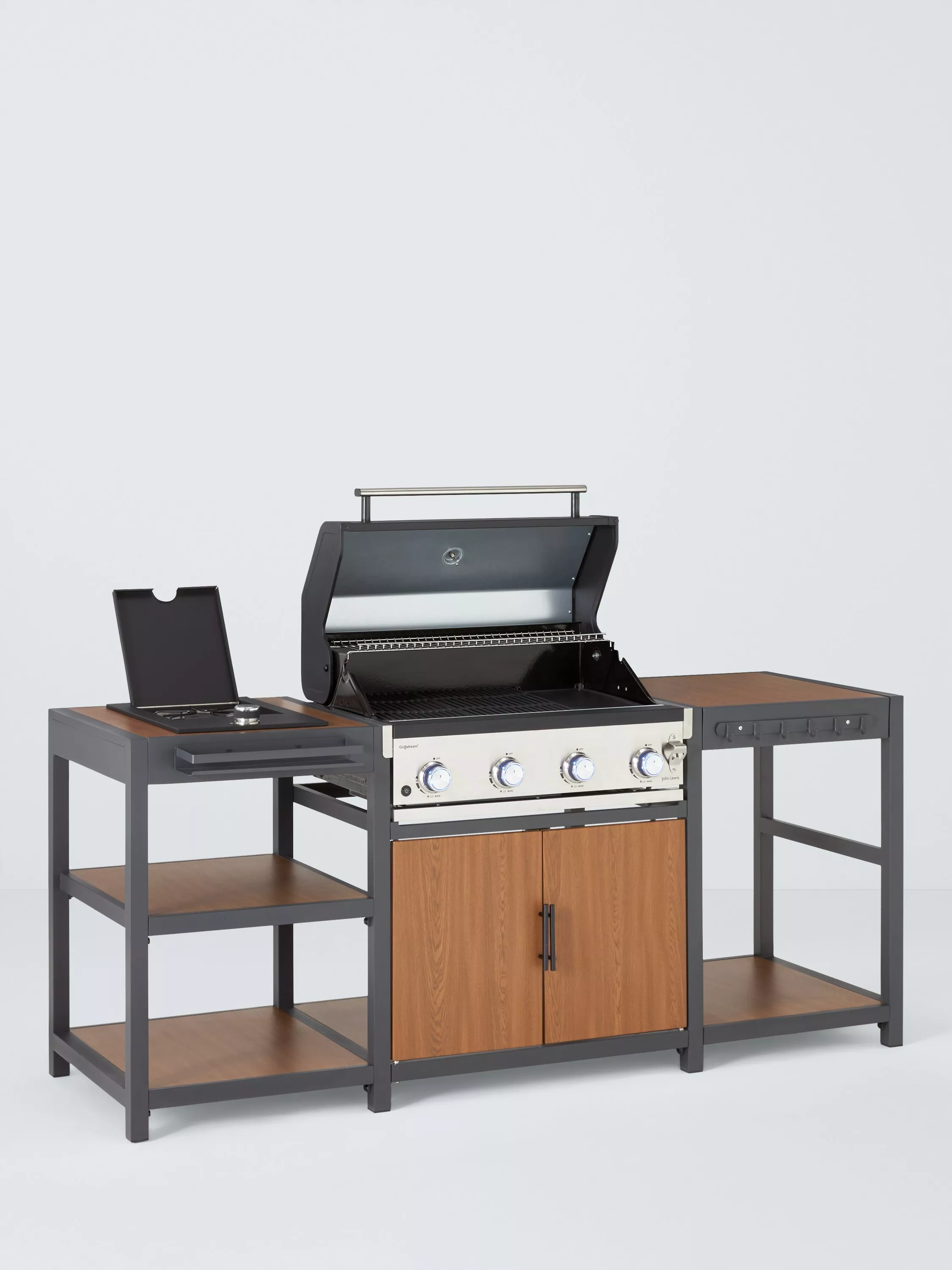 Outdoor Kitchen with Side Burner & Grillstream 4-Burner Hybrid Gas & Charcoal BBQ - Image 2