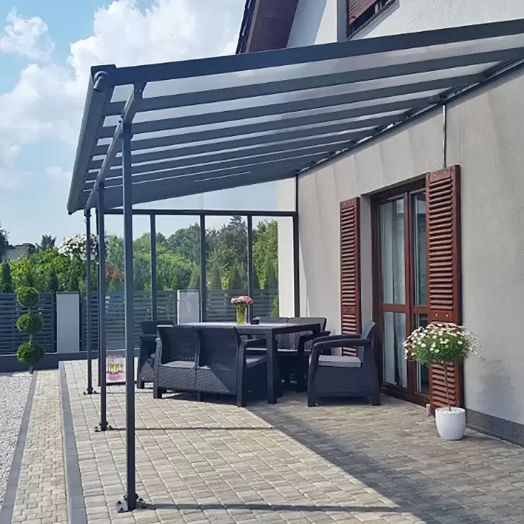 Palram Canopia Feria 3 Veranda Patio Cover in Grey, 3 x 5.46m - Image 3