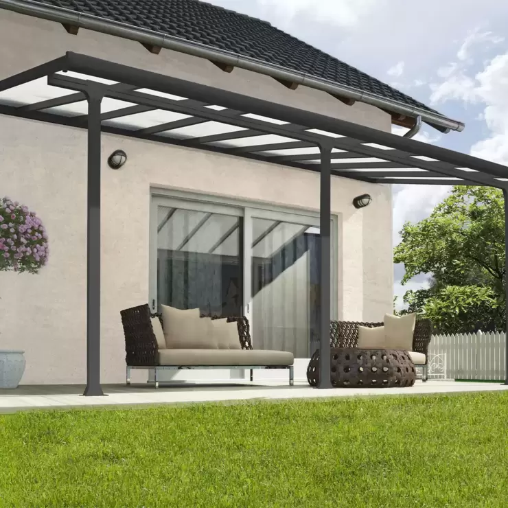 Palram Canopia Feria 3 Veranda Patio Cover in Grey, 3 x 5.46m - Image 4