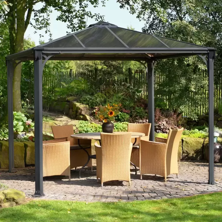 Palram Canopia Palermo 3 x 3 m (9.8 x 9.8 ft) Aluminium and Polycarbonate Gazebo - Image 3