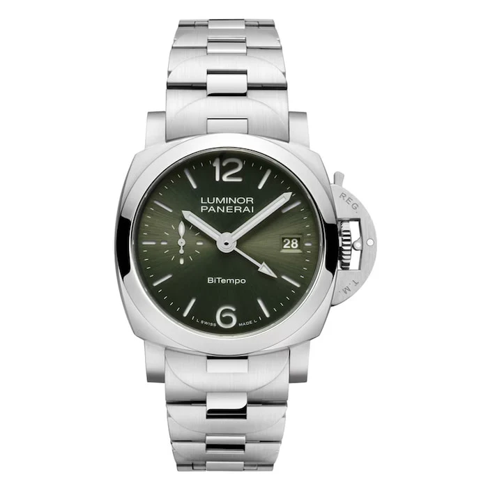 Panerai Automatic 40mm Men’s Watch with Green Material Dial, Stainless Steel Case & Bracelet, 100m Water Resistant / PAM01640