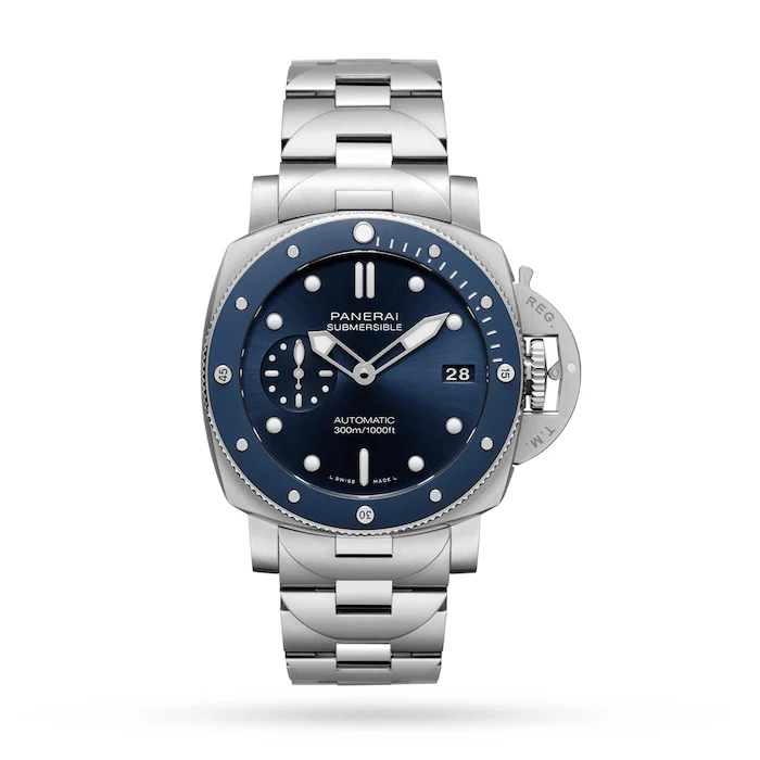 Panerai Automatic 42mm Men’s Watch with Blue Material Dial, Stainless Steel Case & Bracelet, 300m Water Resistant / PAM02068