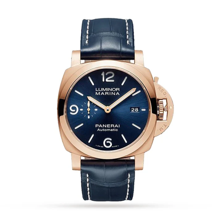 Panerai Automatic 44mm Men’s Watch with Blue Material Dial, Gold Case, 50m Water Resistant / PAM01112