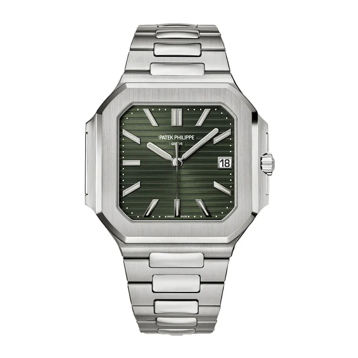 Patek Philippe 45mm Men’s Watch with Green Material Dial, Stainless Steel Case & Bracelet, 30m Water Resistant / 5821/1A-001