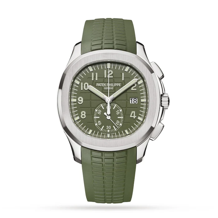 Patek Philippe Automatic 30mm Men’s Watch with Green Material Dial, Gold Case, 120m Water Resistant / 5968G-010