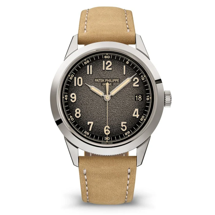 Patek Philippe Automatic 40mm Men’s Watch with Grey Material Dial, Gold Case, 30m Water Resistant / 5226G-001