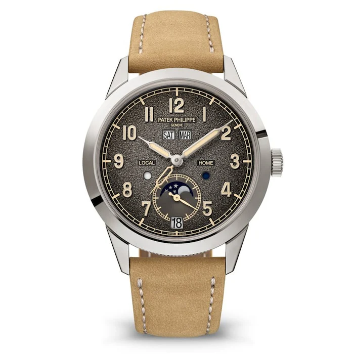 Patek Philippe Automatic 41mm Men’s Watch with Grey Material Dial, Gold Case, 30m Water Resistant / 5326G-001