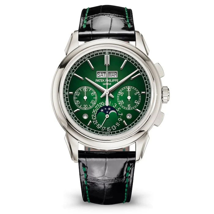 Patek Philippe Manual Wind 41mm Men’s Watch with Green Material Dial, Platinum Case, 30m Water Resistant / 5270P-014