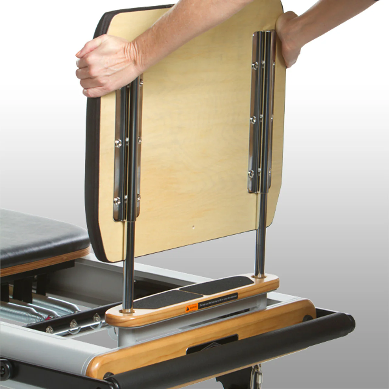 Professional Studio Reformer with Large Footplate, Adjustable Four-Position Gear Bar, Locking Foot Bar, Vertical Storage Design, and Integrated Side-Split Platform for Group Classes - Image 3