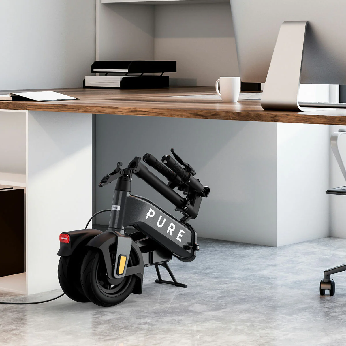 Pure Flex Folding Electric Scooter In Charcoal Grey - Image 2