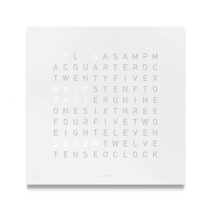 QLOCKTWO EARTH 45 Stainless Steel White Pepper Wall Clock Luxury Watch Luxury Watch Swiss Made FCENWHPC