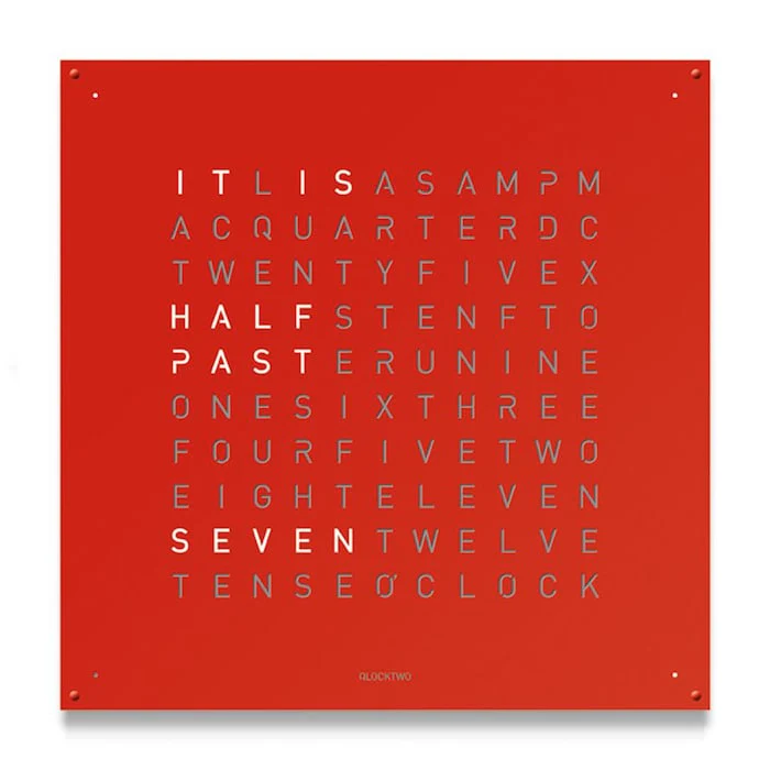 QLOCKTWO LARGE Stainless Steel Red Pepper Wall Clock 90cm Luxury Watch Luxury Watch Swiss Made LG4ENREPC