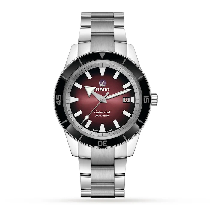 Rado Automatic 42mm Men’s Watch with Red Material Dial, Stainless Steel Case & Bracelet, 300m Water Resistant / R32105353