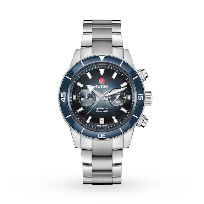 Rado Automatic 43mm Men’s Watch with Blue Material Dial, Stainless Steel Case & Bracelet, 300m Water Resistant / R32145208