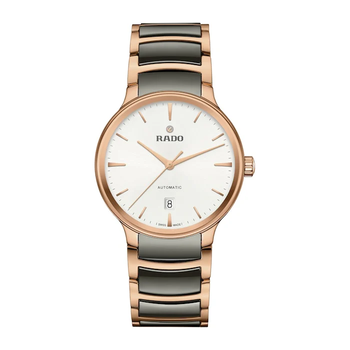 Rado Elegance Automatic Men’s Watch with Silver Material Dial, Stainless Steel Case & Bracelet, 500m Water Resistant / R30017012